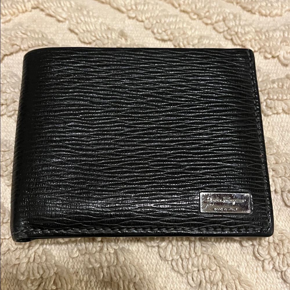 Salvatore Ferragamo Black Leather Wallet